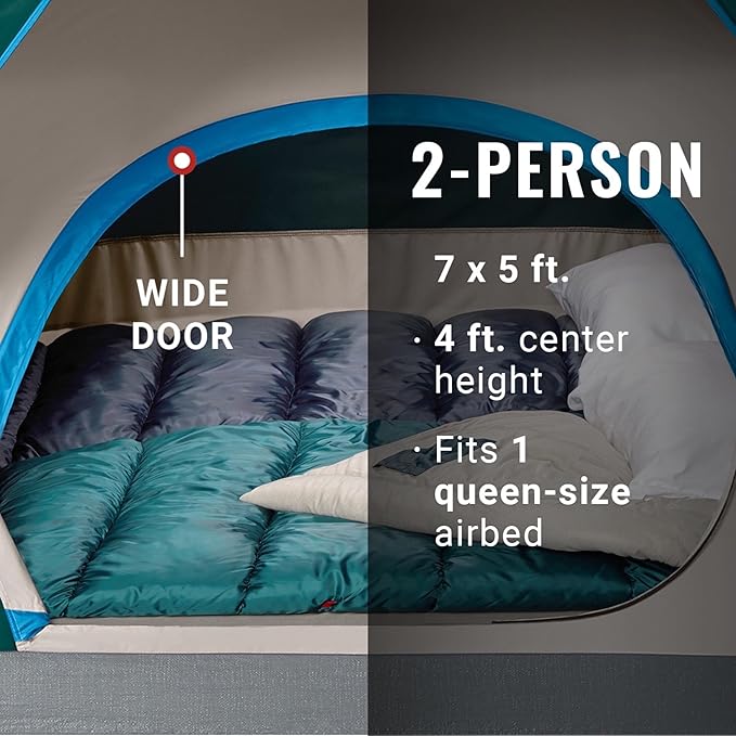 Coleman Skydome Tent with 5 Minute Setup, 2/4/6/8 Person Weatherproof Tent with Rainfly & Carry Bag, 20% More Headroom Than Traditional Canopies