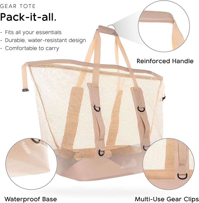 MISSION Boat Gear CASSI Heavy-Duty Outdoor Tote and Waterproof Marine-Grade Mesh Boat Bags