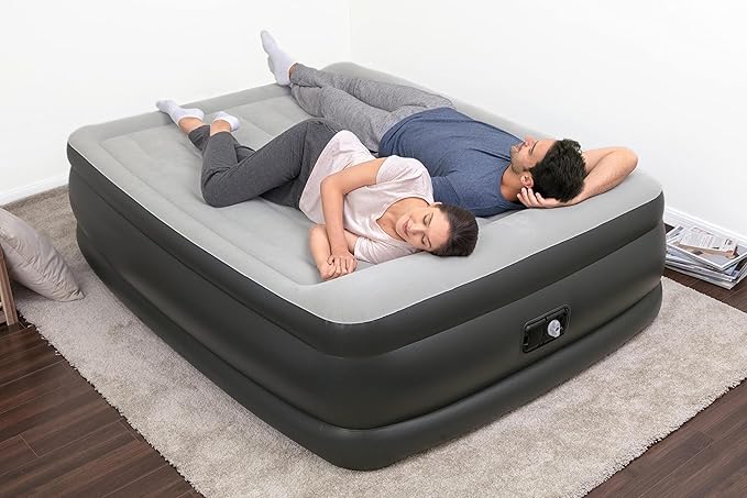 SleepLux Durable Inflatable Air Mattress with Built-in Pump, Pillow and USB Charger