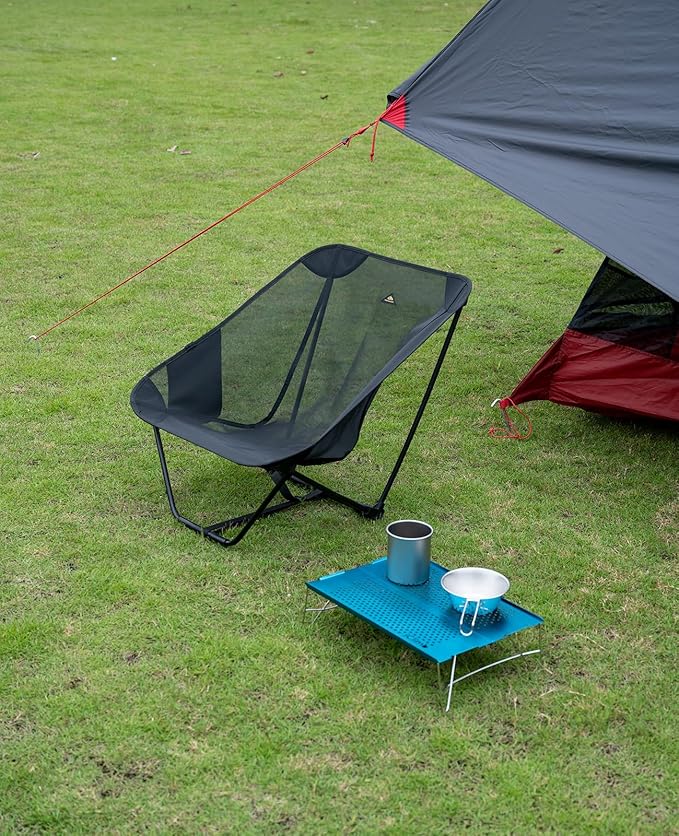 iClimb Mini Solo Folding Table Ultralight Compact for Backpacking Camping Hiking Beach Picnic (Blue - S)