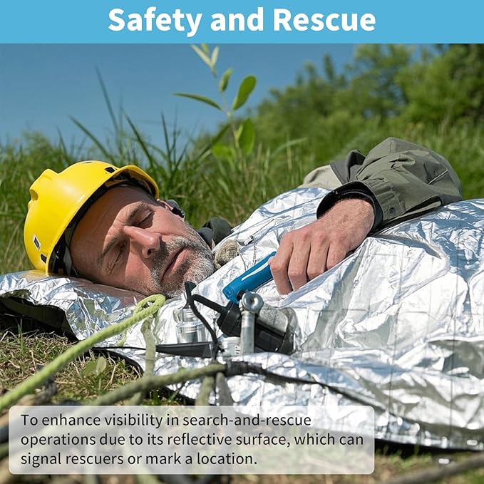 FRONTLINE Emergency Thermal Blankets Large 54" x 84" Mylar Blankets Survival Gear Camping Gear Emergency Space Blanket First Aid for Survival (4)