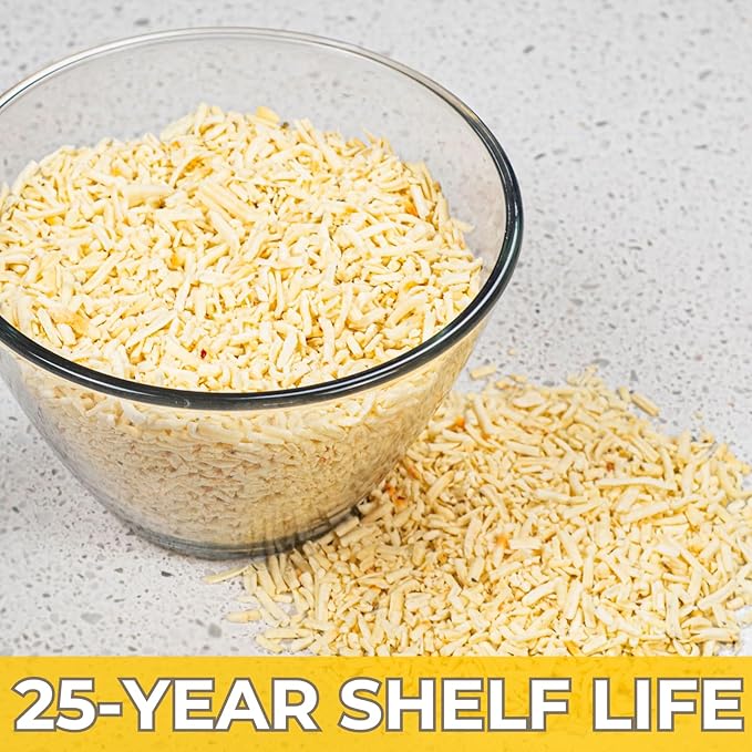 Nutristore Freeze-Dried Pepper Jack Cheese Shredded | Amazing Taste & Quality | Perfect for Snacking & Backpacking, Camping Meals | Emergency Survival Food Storage | 25 Year Shelf-Life