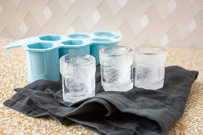 Outset Silicone Hexagon Ice Shot Mold, 6 Glass Capacity