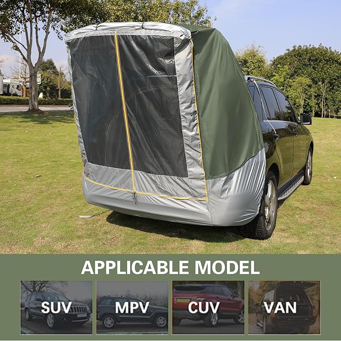 SUV Tent Car Awning, UPF 50++ with Portable Waterproof Storage Bag, Tear-Resistant, Large Space, Good Vision, Smooth Ventilation, Suitable for Outdoor Beach Camping Auto Canopy Shade…