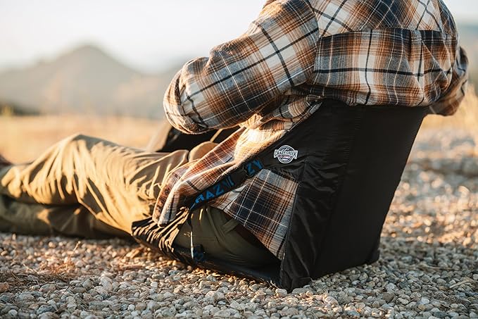 Crazy Creek Original Chair Perfect for Stadium Seats, Camping, Hiking & More, Comfort On All Terrains, Adjustable Straps, Lightweight Design, Water-Resistant, Slate