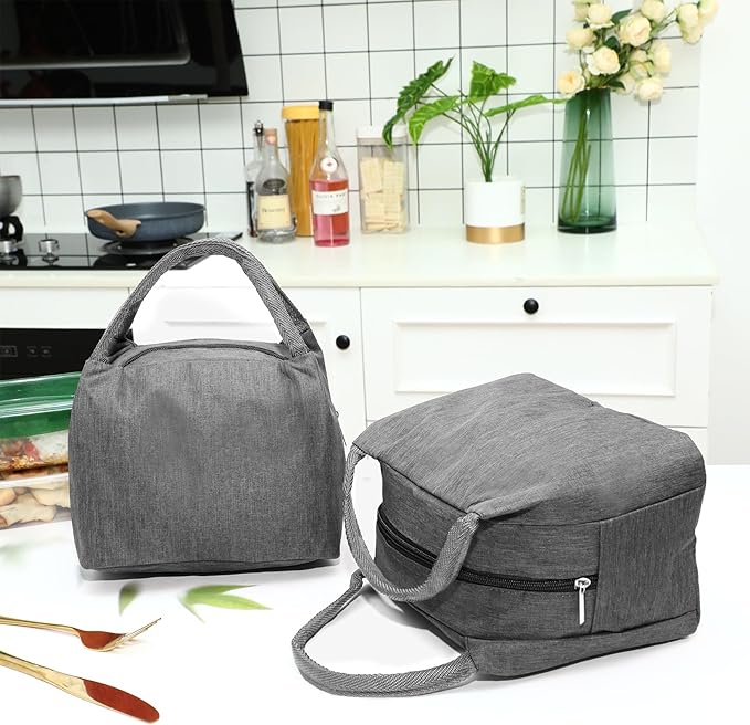 Chunful 12 Pcs Lunch Bags Bulk Insulated Reusable Lunch Bags Pouch with Aluminum for Women Adult School Office Work Employees