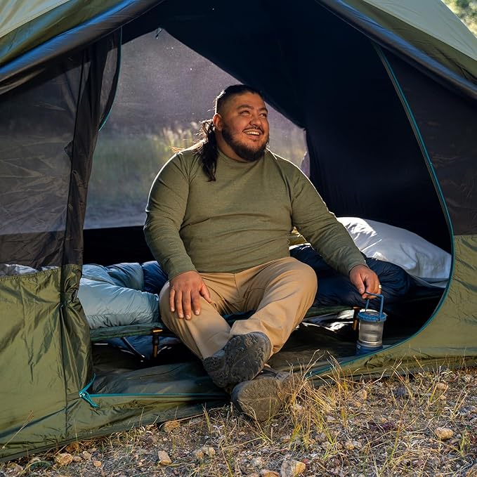 Kelty Lowdown Camping Cot, Tent and Car Camping Bed, Aluminum Frame, Lightweight Carry Size, Fern Green