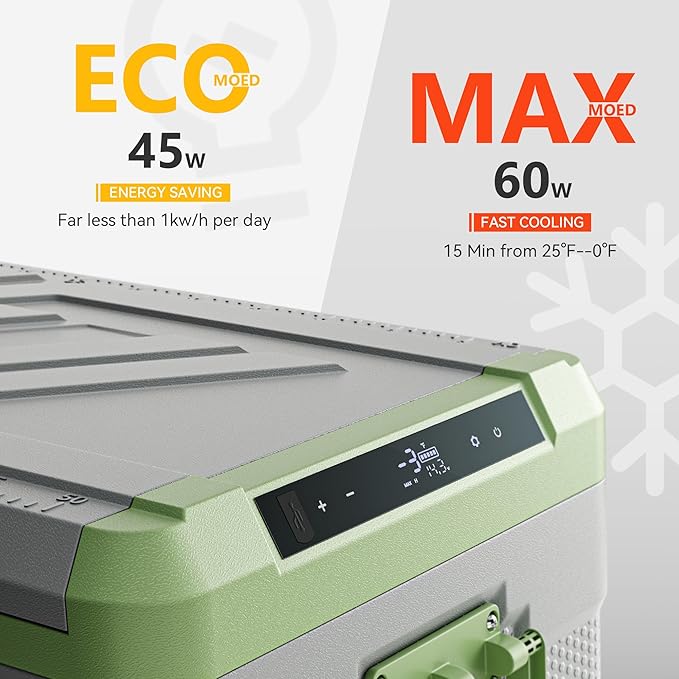 12 Volt Refrigerator Portable Fridge - 48 Quart(45L) Electric Cooler Big Zone with Wheels, 12V Fridge -4℉-68℉ for Camping, Boating, Truck, RV, Outdoor, Home