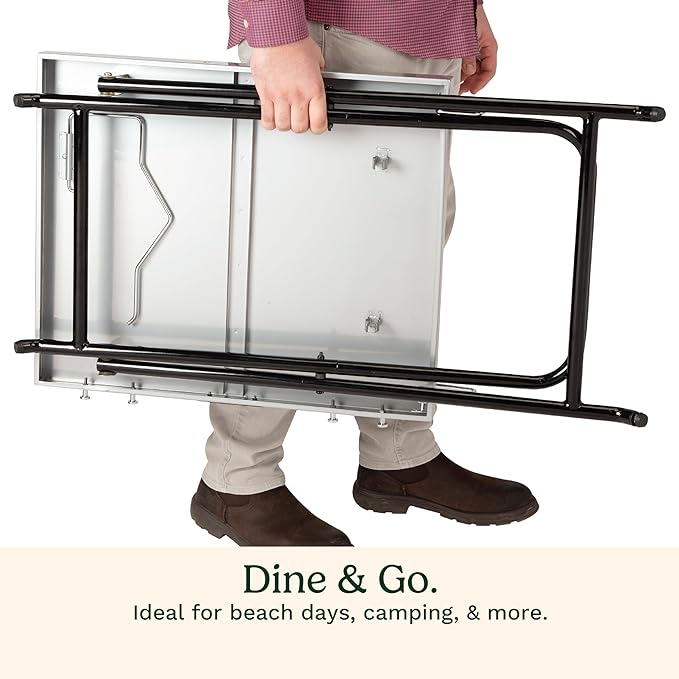 Cuisinart Fold ‘n Go Prep Table, Portable Folding Table and Grill Stand with Tool hooks, Trash Bag Holder, Paper Towel Rack, 24” x 20” Steel Food Prep Station Perfect for BBQs, Tailgates and Camping