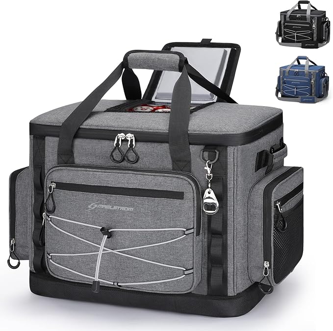 Maelstrom Soft Sided Cooler Bag, 30/40 Can Collapsible Insulated Ice Chest, Large Leakproof Camping & Travel Cooler for Kayaking & Beach