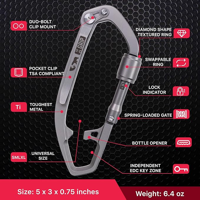 GPCA Carabiner Keychain Clip, Key Organizer, Key Ring, car Key Holder, Multi Tool EDC Gear with Bottle Opener
