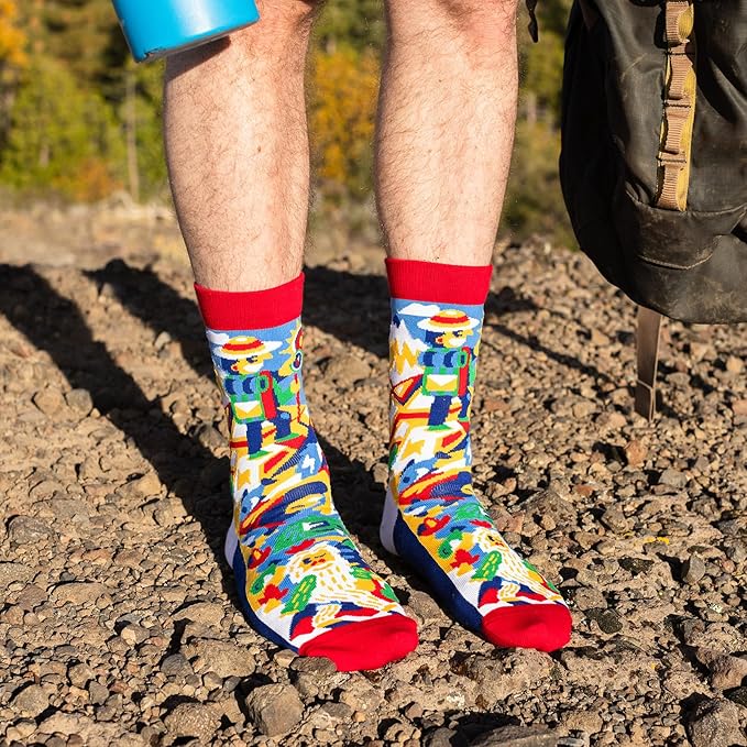 Lavley Hike More Worry Less Socks - Funny Outdoor Lover Gift for Men and Women