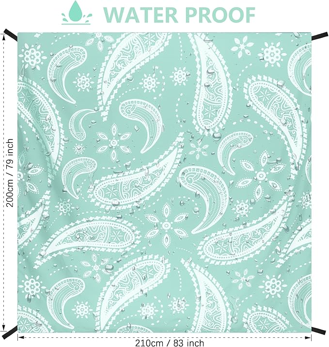 Beach Blanket Waterproof Sandproof Extra Large Beach Mat 79" X 83"/120"x108"for 1-8 Adults Quick Drying Durable Outdoor Picnic Mat for Beach Travel Camping Hiking