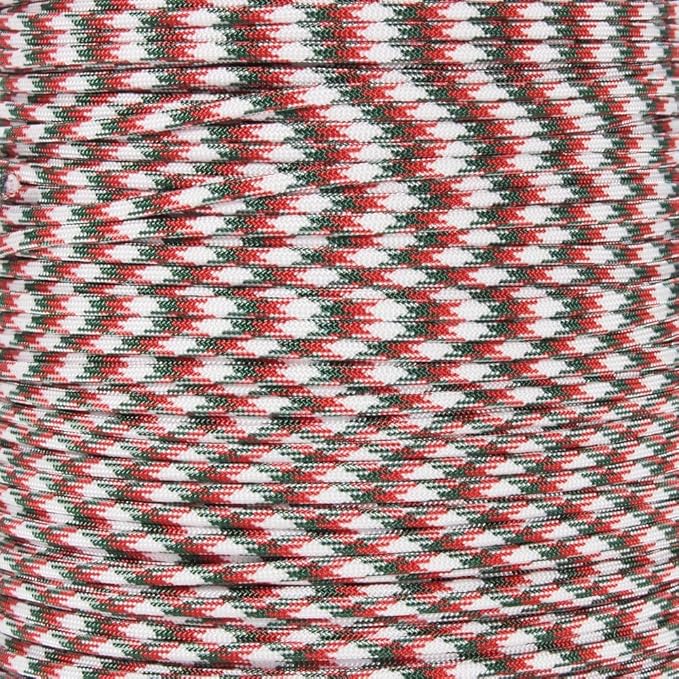 Paracord Planet Holiday Colors 550 Paracord – Great for DIY, Bracelets, and Lanyards – St. Nick (250 Feet)