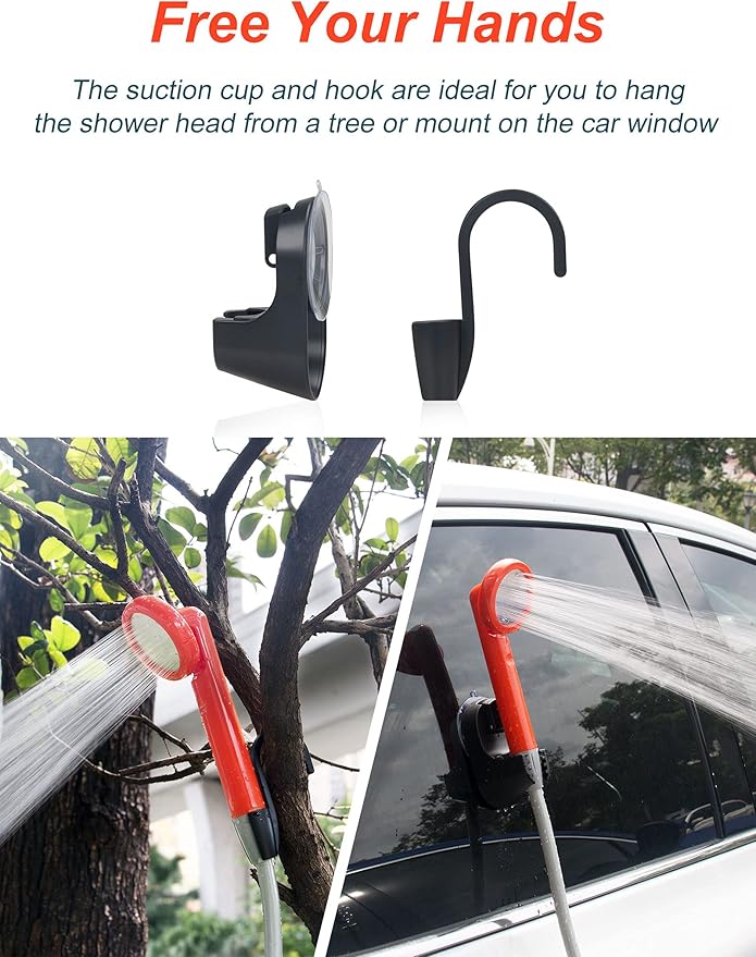 innhom Portable Shower Camping Shower Outdoor Camp Shower Pump, Electric Rechargeable Portable Camping Shower, Powered by Rechargeable Battery