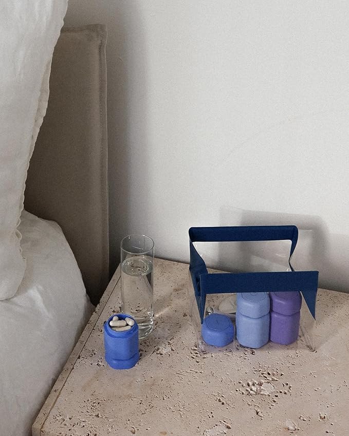 Cadence Parcel - Clear Dopp Kit with Magnetic Closure - Durable and Leak-Resistant Travel Toiletry Kit - TSA-Compliant & Modular Design - Small Hygiene Bag for Travel Essentials - 1 Qt - Cove