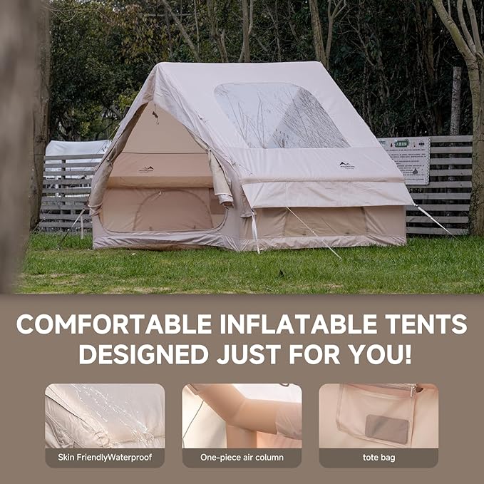 Tents for Camping, Blow Up Air Camping Tent with Pump for Adults, Easy Setup 4 Seasons Waterproof Outdoor