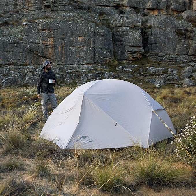 Naturehike Mongar Backpacking Camping Tent 2 Person Lightweight 3 Season Waterproof Hiking Tent Double Crossbars Easy Setup Double Layer for Hunting Outdoor Mountaineering Travel with Footprint