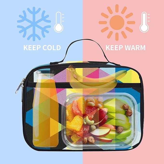 rickyh style Lunch Bag, Polyester, 10 x 8 x 3.7 in, Fits 6 Cans or One Person's Lunch