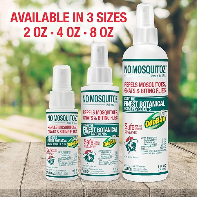 No Natz No Mosquitoz Botanical Bug Repellent, Effective for Gnat, Mosquito, and Biting Flies, Hand-Crafted and DEET-Free, Non-Greasy Formula, Made in The USA, 2 Ounce Spray Bottle