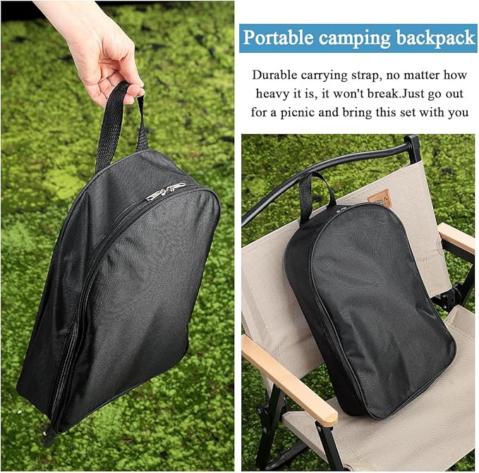 Kyraton Camping Cooking Set 15 Pack, Camping Cookware, Camping Supplies, Portable Camping Kitchen Utensil Set, Ldeal for Backpacking, Barbecuing, Camping and Hiking Trips.