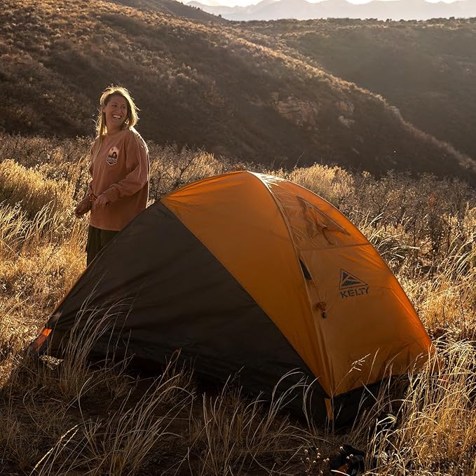 Kelty Grand Mesa 2P or 4P Backpacking Tent – 3 Season Camping, Thru Hiking Shelter, Aluminum Pole Frame, Single Door + Vestibule, 2024 Model