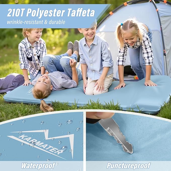 Self Inflatable Sleeping Pad, 3.1" Ultra-Thick Memory Foam Camping Pad,Fast Inflate & Deflate with Air Pump,Insulated Camping Mattress Pad for Travel, Camping, Backpacking and Hiking, All Season Use