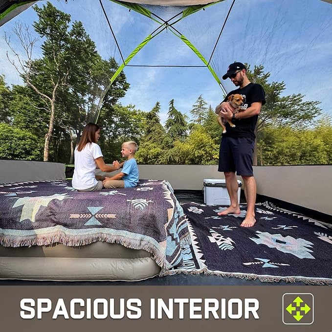 Happy Travel Camping Tent, 6 Person Dome Tents for Camping with Rainfly, Waterproof Clip Easy Setup Portable Family Tent with Mesh Windows, 20% More Headroom Backpacking Tents for Camping & Hiking