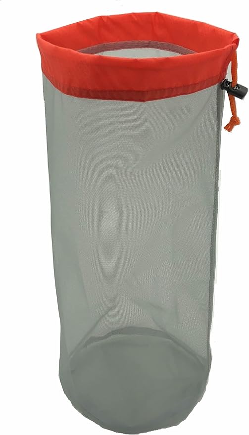 Lightweight See-through Mesh Stuff Sack Ditty Bags, Nylon Drawstring Storage Pouch Bags for Camping Travel Hiking, Set of 3