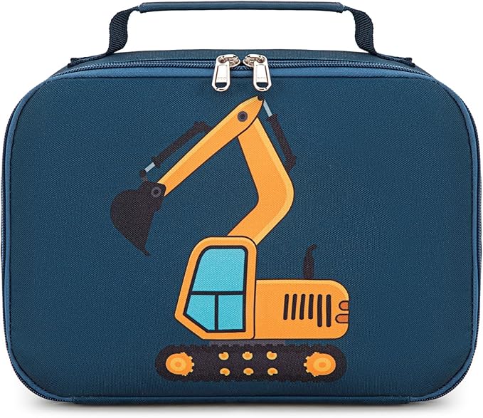 LOIDOU Lunch Box Kids Boys Insulated Lunch Bag Thermal Meal Tote Truck Reusable Lunch Pail Bags for School Travel