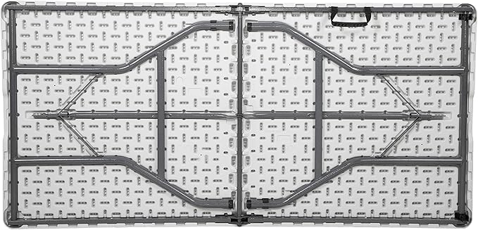 Stansport Folding Camp Table, White, 59.8" L x 29.1" W x 29.1" H