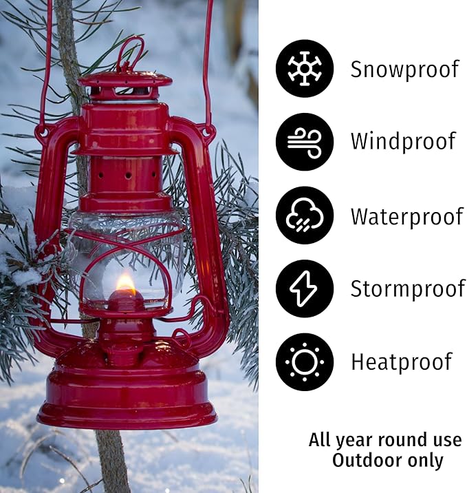 Baby Special 276 Storm Lantern - Made in Germany Since 1893 - Petroleum Lamp Made of Powder-Coated Steel and Shatterproof Glass - Sage Green