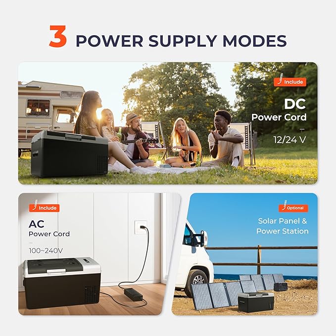 12 Volt Refrigerator Portable Fridge - 21Quart(20L) Electric Cooler Compressor fridge -4℉-68℉, 12/24V DC & 100-240V AC Car Refrigerator for Camping, RV, Fishing, Travel, Home