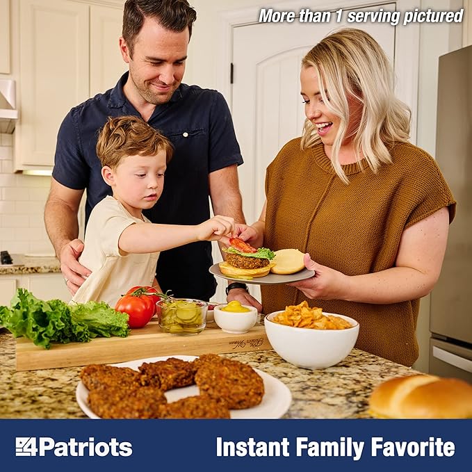 4Patriots Black Bean Burger Mix #10 Can: Tasty Survival Food Designed to Last 25 Years, 38 Servings