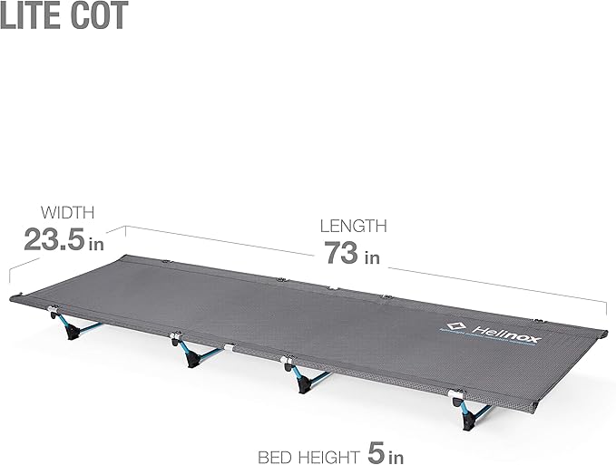 Helinox Lite Cot Ultra-Light, Compact, Collapsible, Portable Camping Cot, Black