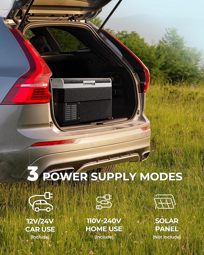 12 Volt Refrigerator, 43 Quart Electric Cooler, Car Fridge 12V/24V DC 100~240V AC, Portable Freezer -4℉~68℉, APP Control, Portable 12V Refrigerator Fridge for Truck, RV, Camping,Travel