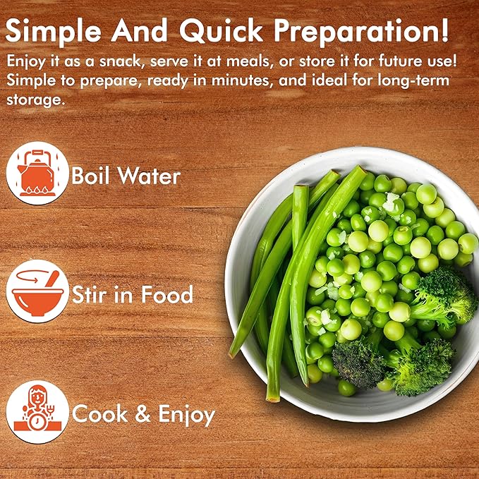 NuManna Triple Pack Freeze-Dried 3 Vegetables Buckets 300 Servings Contains Peas, Green Beans & Broccoli | Non-GMO, No Preservatives, No MSG Camping & Emergency Survival Food with 25 Years Shelf Life