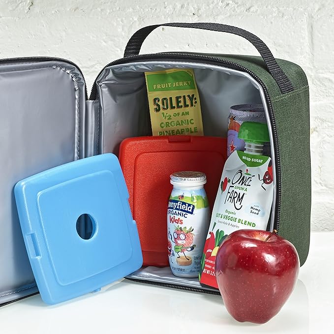 Cool Coolers By Fit & Fresh 4 Pack Slim Ice Packs, Quick Freeze Space Saving Reusable Ice Packs for Lunch Boxes or Coolers, Multi Colored, 2 Packs of 4