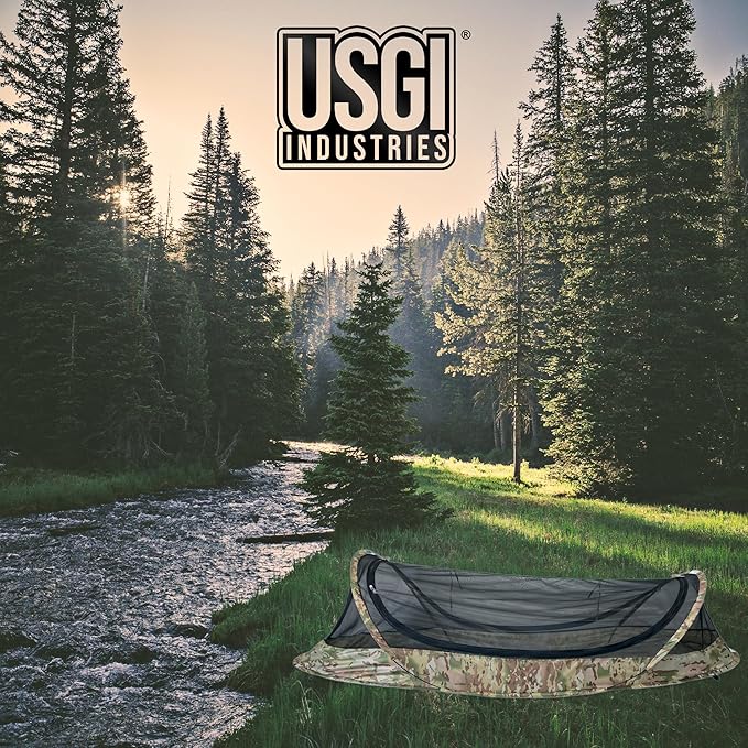 USGI Industries Bivy Tent | Lightweight Single Person Sleeping Net System for Outdoors, Camping, Survival, Hiking, Backpack | Mesh Protection