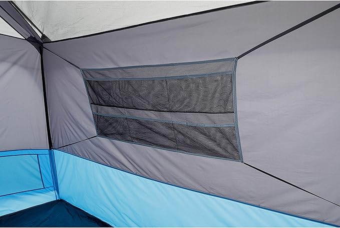 CORE Instant Cabin Tents with LED Lights | 6 Person / 9 Person / 12 Person Family Multi Room Lighted Pop Up Tents for Camping | Included Storage Pockets for Camping Accessories