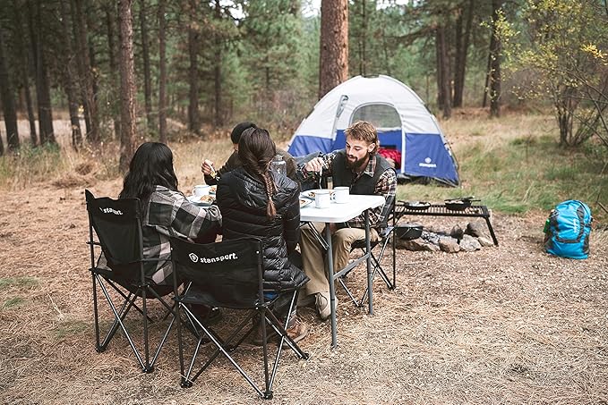 Stansport Folding Camp Table, White, 48 x 24 x 29-Inch