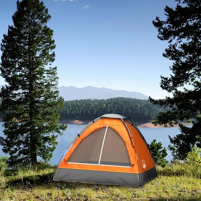 2 Person Camping Tent with Rain Fly and Carrying Bag - Lightweight Outdoor Tent for Backpacking, Hiking, or Beach Use by Wakeman Outdoors