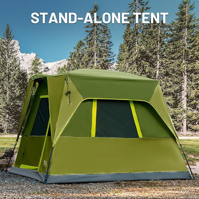 TIMBER RIDGE 5 Person SUV Tent with Movie Screen Weather Resistant Portable for Car SUV Van Camping, Includes Rainfly and Storage Bag, 10' W X 8' L X 7.1' H Green