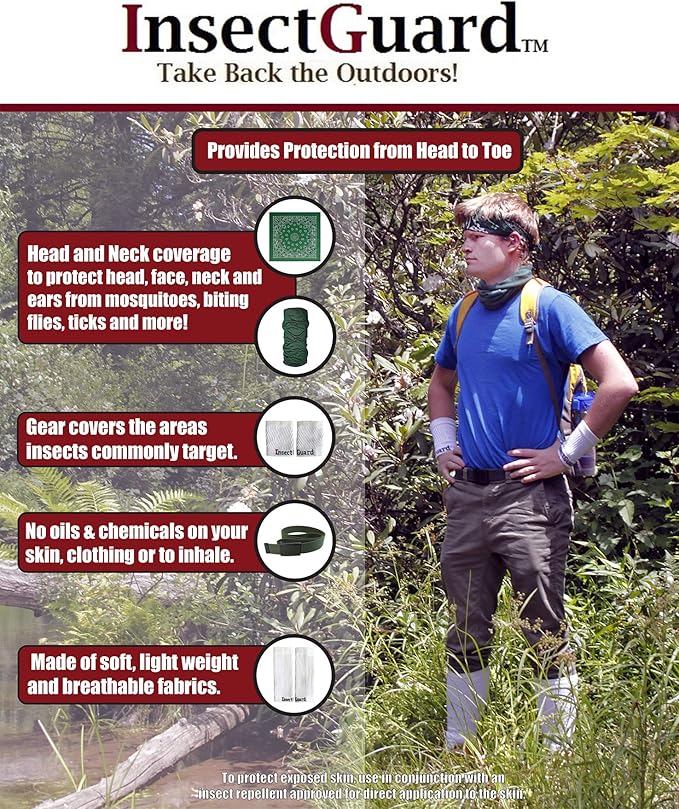 Permethrin Treated Repels Tick Mosquitoes Flies Chiggers & More Insect Repellent Lower Packages