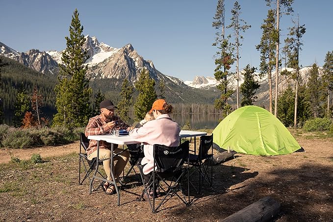 Stansport Folding Camp Table, White, 59.8" L x 29.1" W x 29.1" H