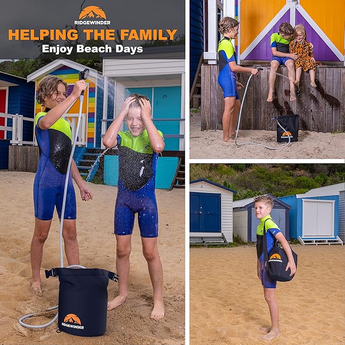Portable Shower for Camping with Dry Bag - Camp Shower with Rechargeable Battery and Included 10L Dry Bag for Water Storage. Complete Camping Shower in a Bag (+Sprayer Attachment).