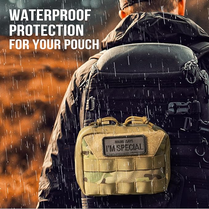 OneTigris MOLLE Pouch, Tactical Admin Pouch Belt EDC Tool Organizer Zippered Utility Waist Pack 7.5"x5"x2"