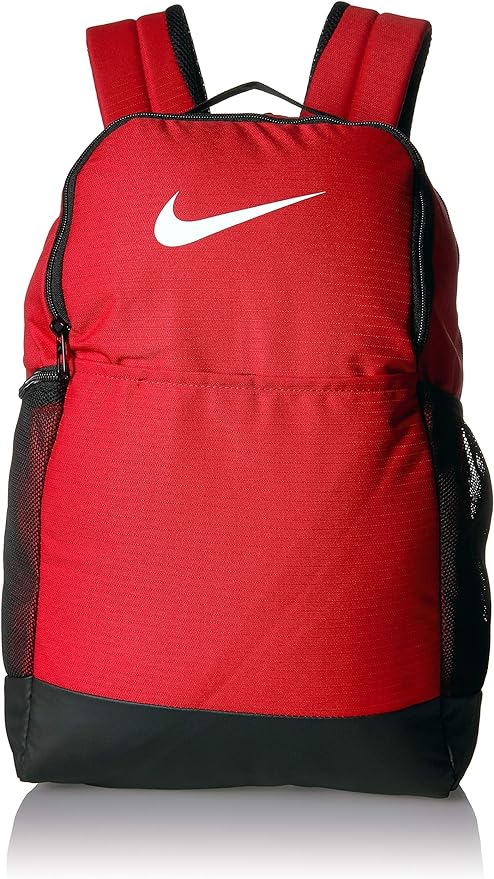 Nike Brasilia Medium Training Backpack, Nike Backpack for Women and Men with Secure Storage & Water Resistant Coating, University Red/Black/White