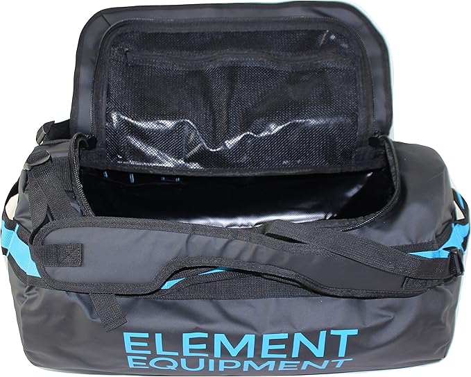 Element Equipment Trailhead Duffel Bag Shoulder Straps Waterproof Black/Blue Small