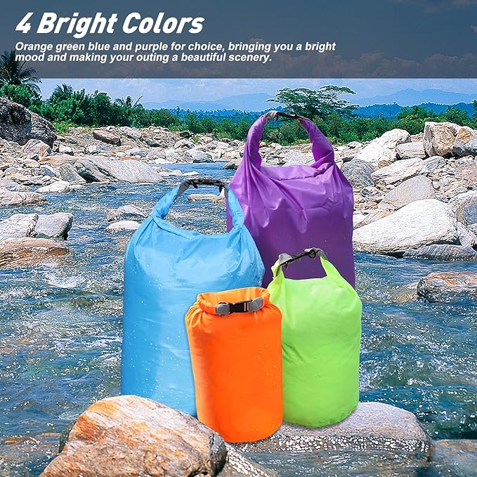 R2Depot Waterproof Dry Bag, 5L/10L/20L/40L/70L Dry Storage Bag for Kayaking, Gym, Hiking, Swimming (Green, 10L)